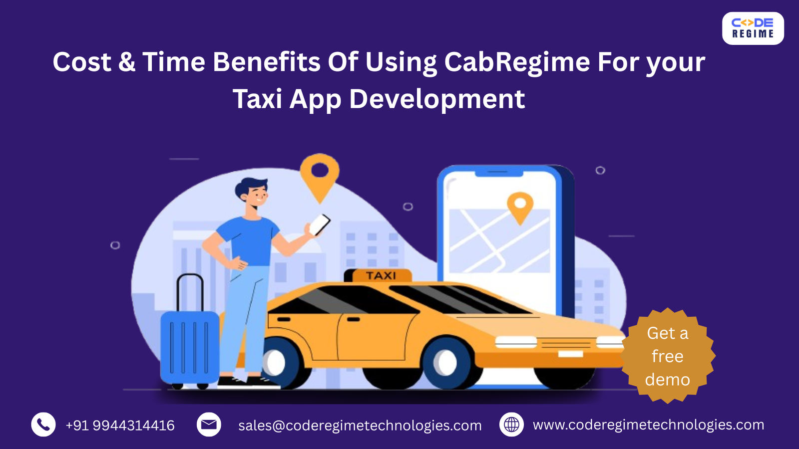 Cost & Time Benefits Of Using CabRegime For your Taxi Booking App Development
