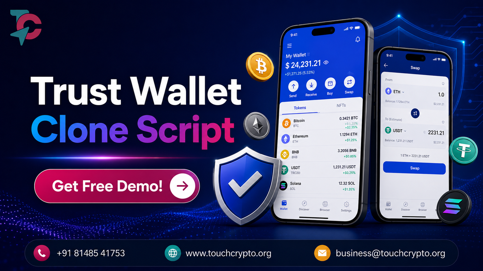 Customizable Trust Wallet Clone Script for Modern Businesses