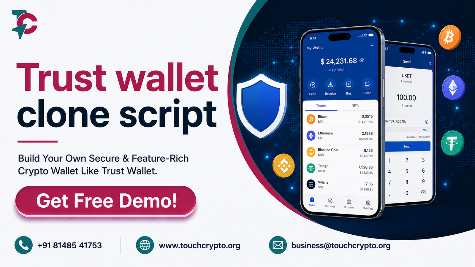 Trust Wallet Clone Script for Scalable Crypto Wallet Platforms
