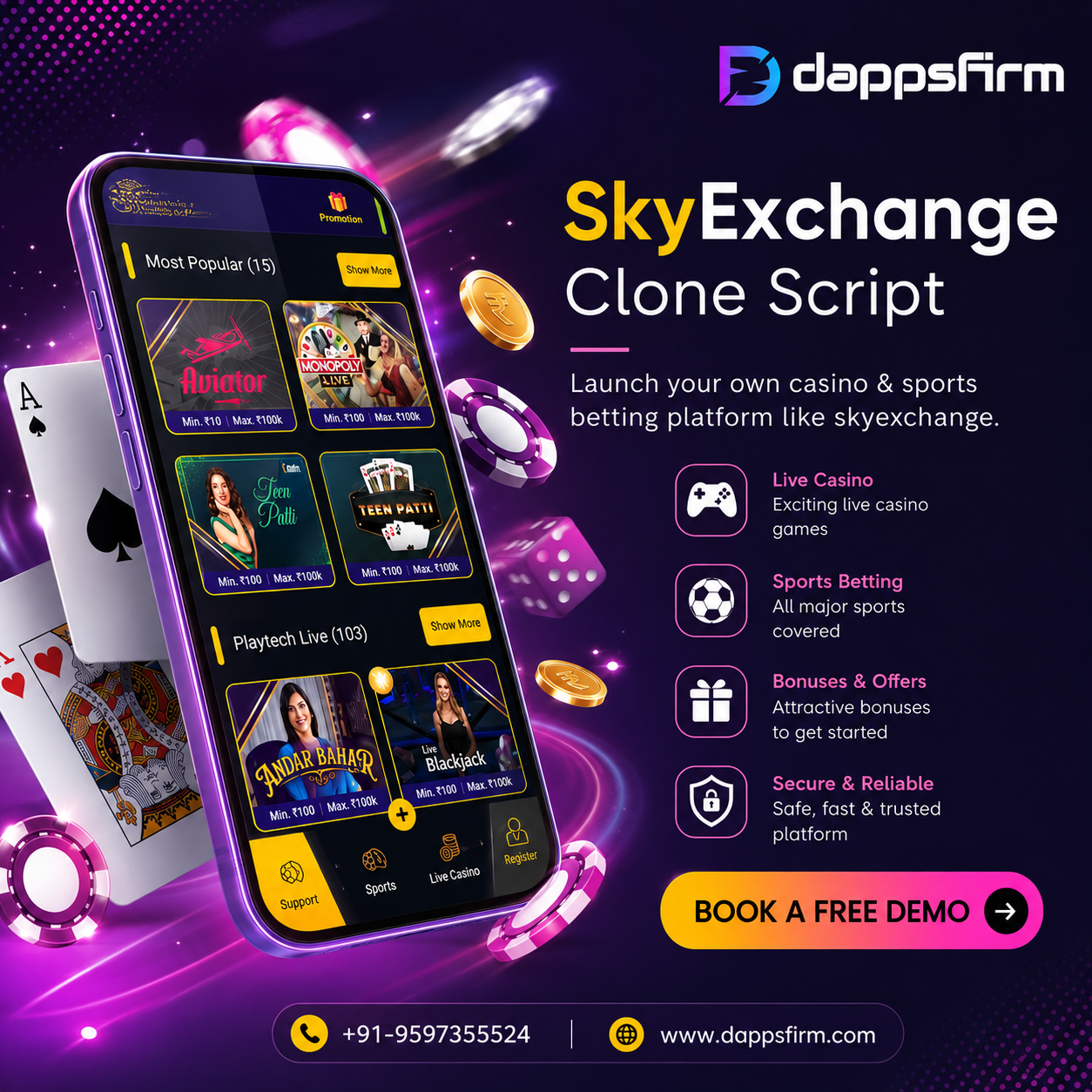 Skyexchange Clone Script – Fast, Secure & Profitable Betting Software