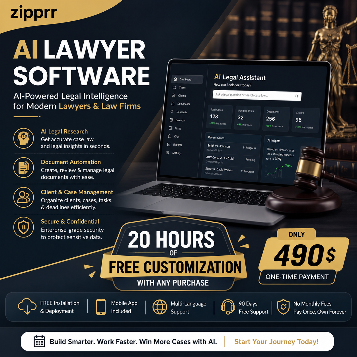 Zipprr AI Lawyer Software $490 – Solve the Legal Access Gap, Build a Business