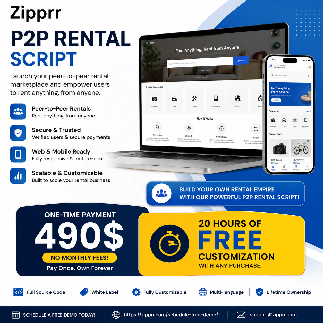 What Does Zipprr’s $490 P2P Rental Script Include?